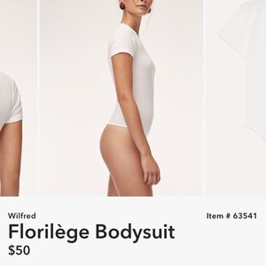 white tee bodysuit from aritzia.
